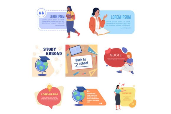 Back to School Card and Quote Templates: Graphics for Creative Projects