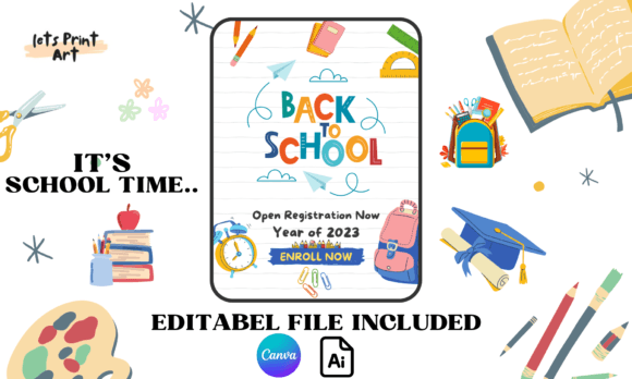 Back to School Flyer Graphics and Print Templates
