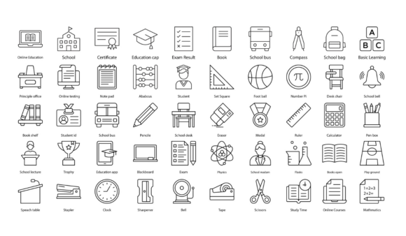 Back to School Icon Set SVG