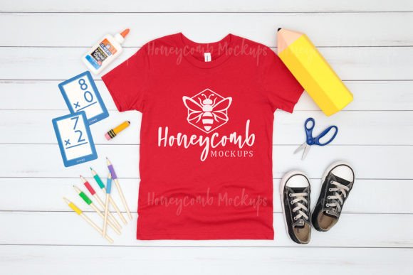 Back to School Mockup, Red 3001Y Mock