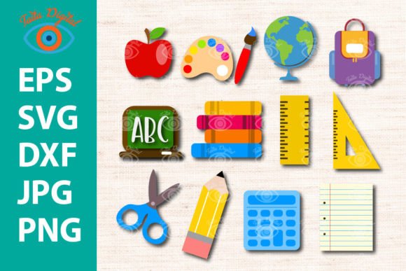 Back to School Supplies Bundle: Graphics for Crafts