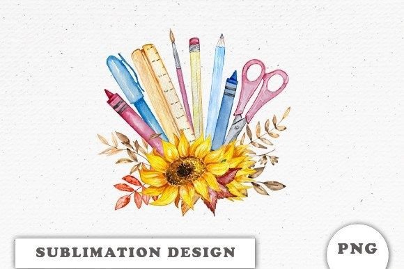 Back to School Supplies Sublimation Graphics and Crafts