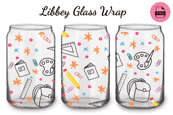 Back to School Teacher Can Glass Wrap Graphics and Print Templates