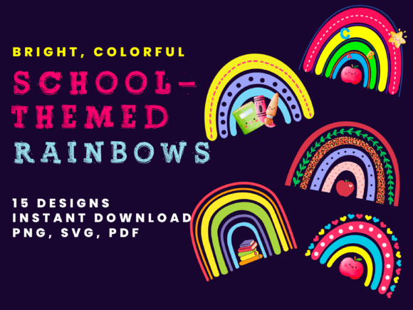 Colorful School-Themed Rainbow Bundle