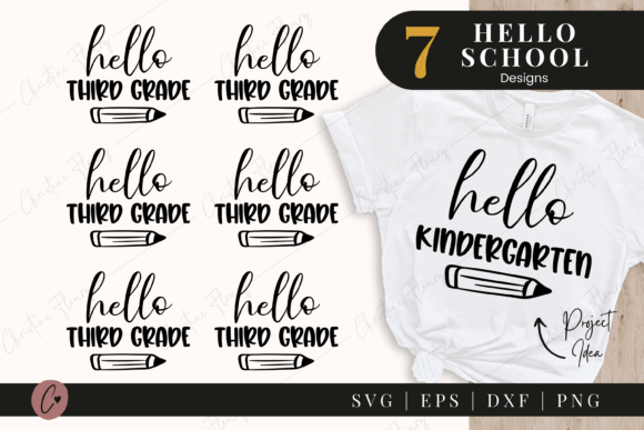 Hello School Grades SVG for Back to School Graphics
