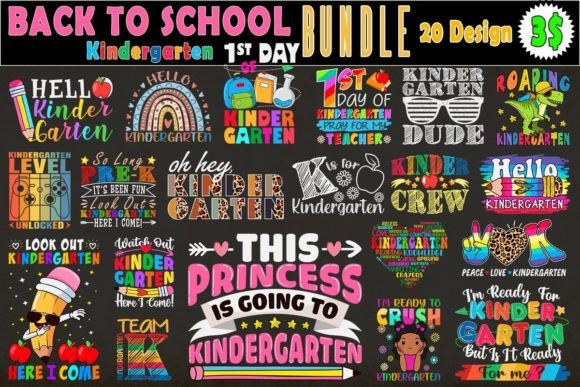 Kindergarten Back to School SVG Bundle: Graphics & Crafts for Local Business