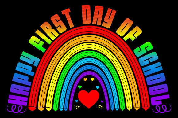 Rainbow Back to School T Shirt Design: Graphics & Print Templates