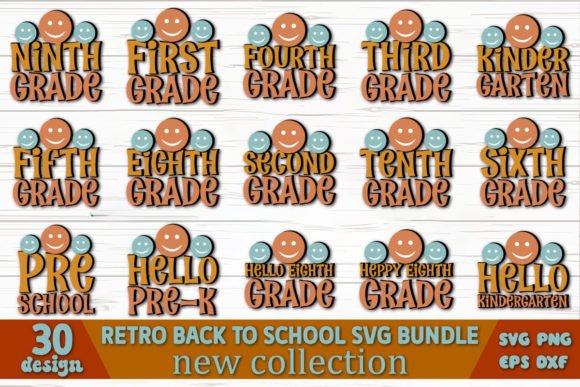 Retro Back to School Svg Bundle