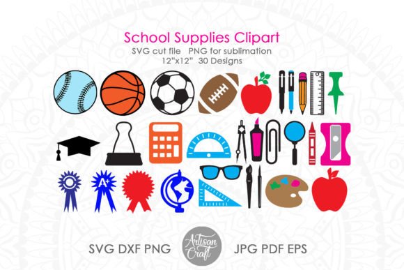 School Supplies Clipart, Back to School