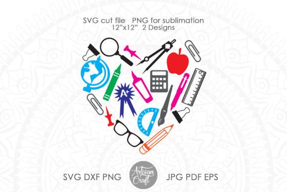 Teacher Heart SVG, Back to School SVG