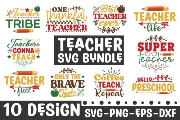 Teacher SVG Bundle, Back to School Graphics